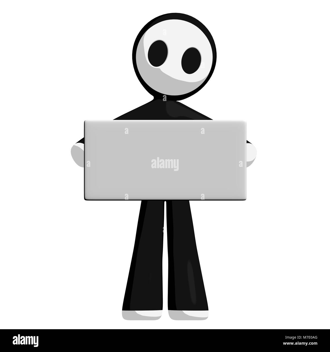 Mascotte personnage holding banner. Banque D'Images