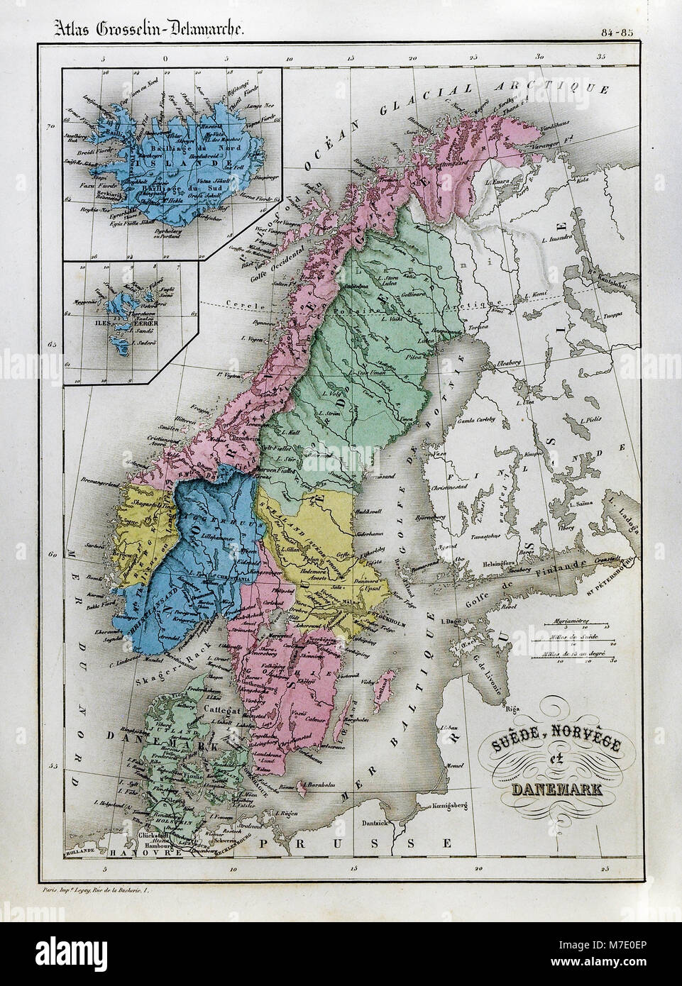 1858 Delamarche Site - Scandinavie Europe - Suède Norvège Danemark Finlande Islande Banque D'Images