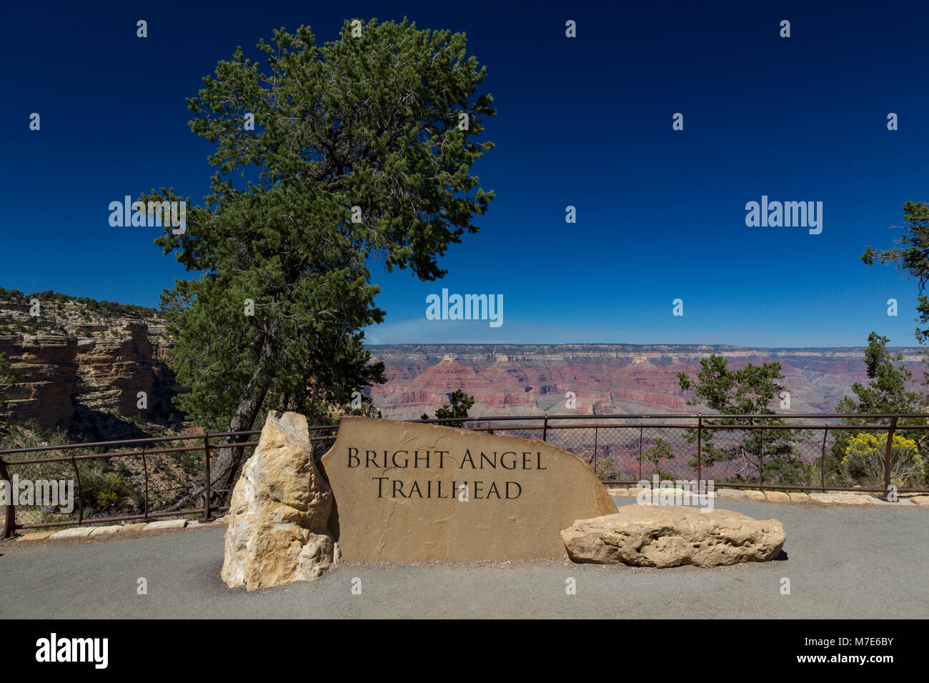 Bright Angel Trailhead, Grand Canyon South Rim, Arizona, USA Banque D'Images
