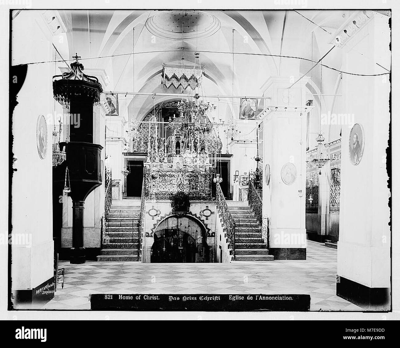 Cette photographie montre des vues nordiques de Nazareth, considérée comme la maison du Christ. La scène souligne l'importance religieuse et historique de la région dans le christianisme. Banque D'Images