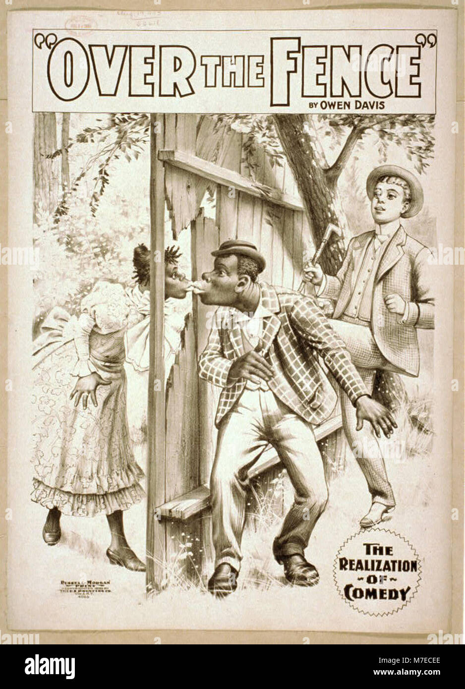 Une photographie représentant la production théâtrale Over the Fence d'Owen Davis, probablement une scène de la pièce. Banque D'Images