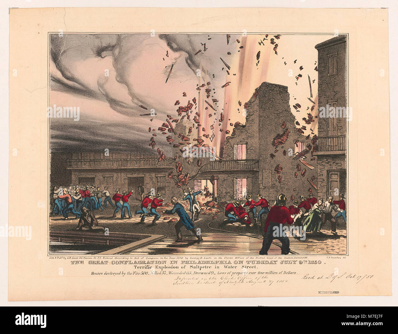 La grande conflagration dans Philadelphie le mardi 9 juillet 1850 RCAC2003670296 Banque D'Images
