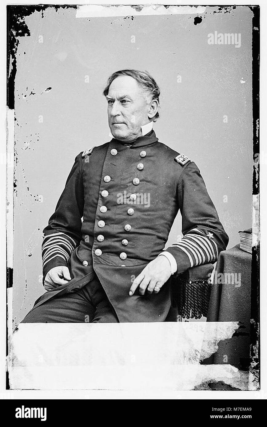 Portrait du contre-amiral David Glasgow Farragut, figure éminente de la marine américaine pendant la guerre de Sécession. Banque D'Images