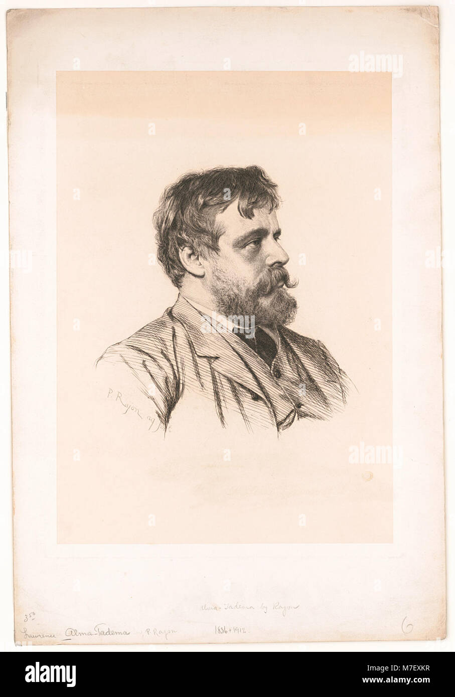 Portrait du célèbre artiste Lawrence Alma-Tadema, connu pour ses représentations de l'antiquité classique. L'image reflète sa contribution au XIXe siècle Banque D'Images