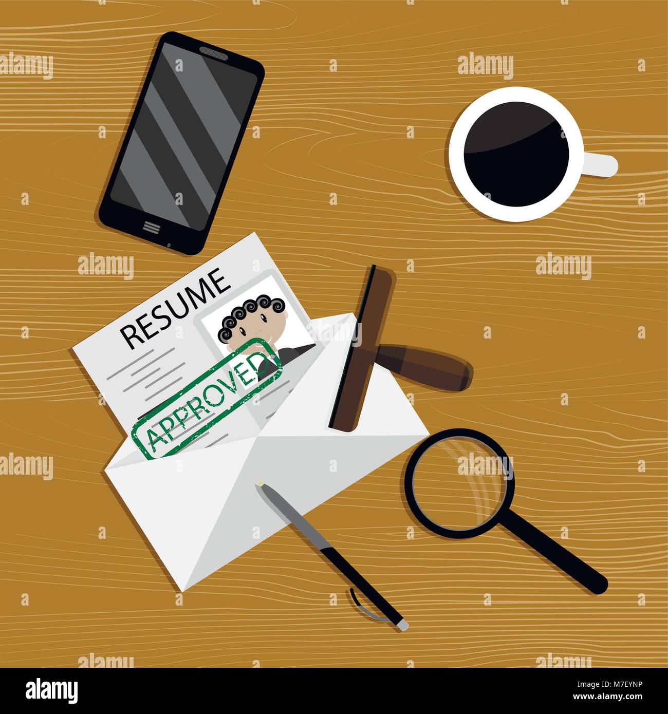 L'admission au travail en service du personnel. Reprendre l'emploi le bureau de gestion du personnel, ressources, vector illustration Illustration de Vecteur