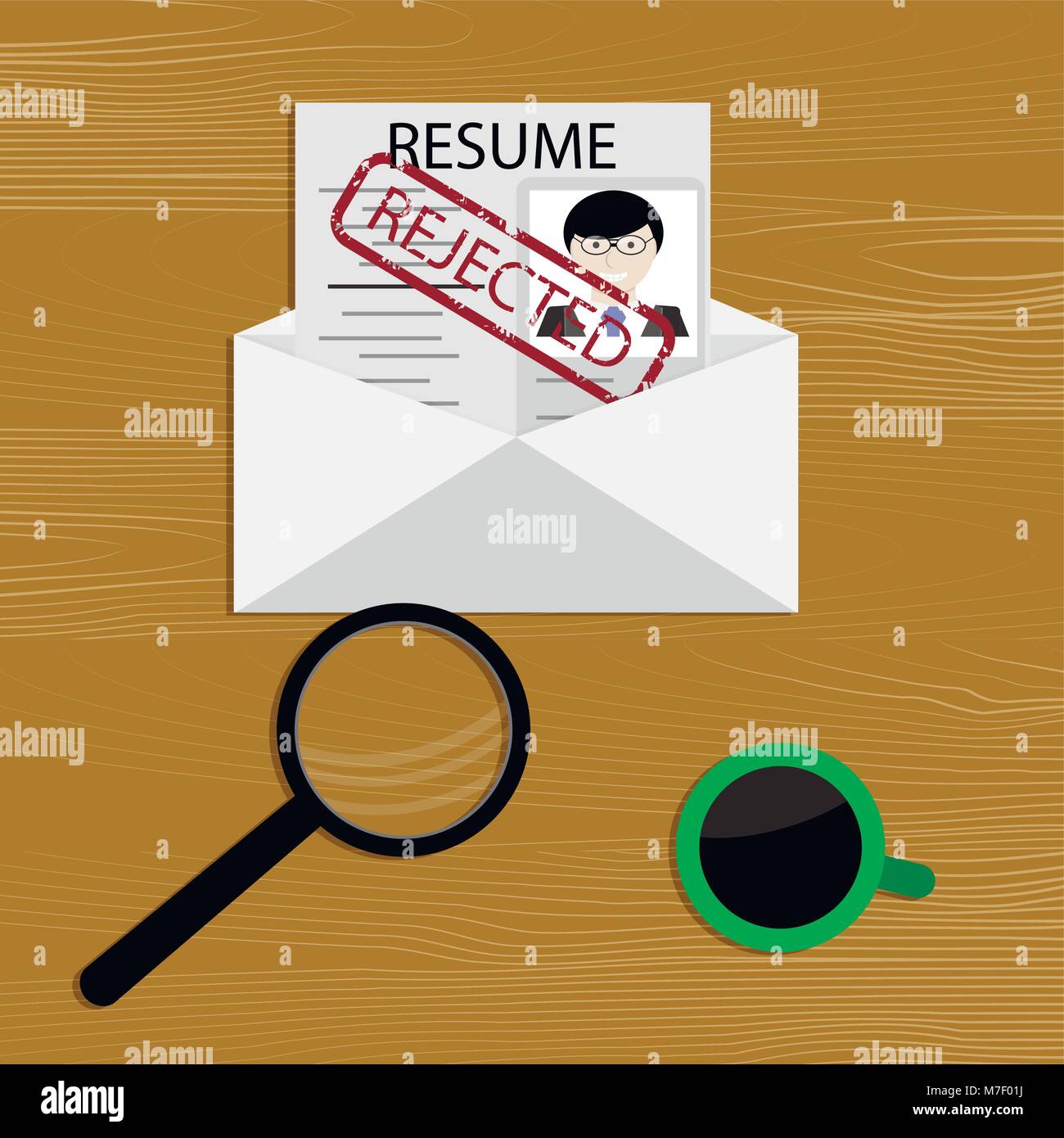 Le refus de l'emploi. Pour reprendre l'entreprise emploi rejeté. emploi, recrutement rejeté. Vector illustration Illustration de Vecteur