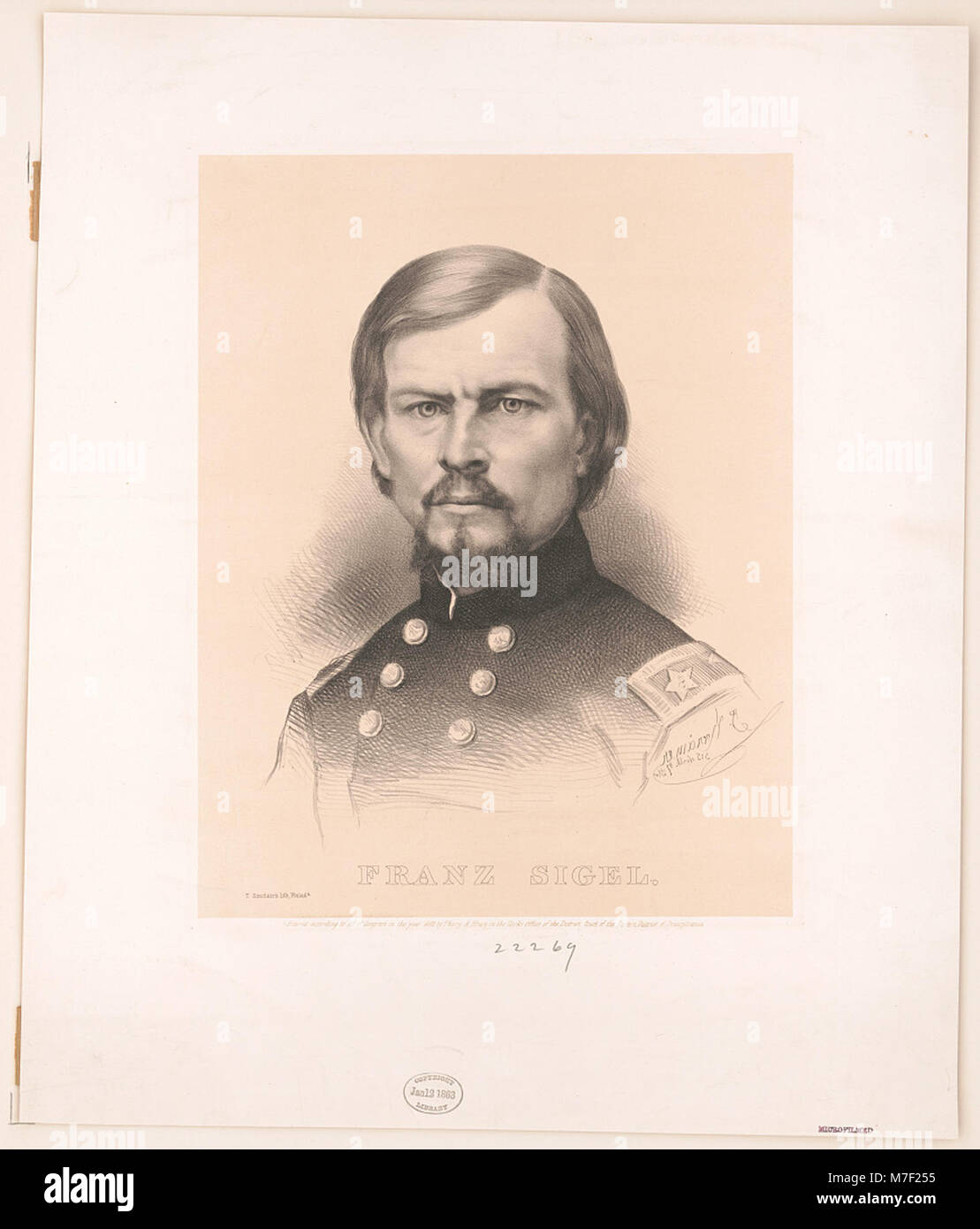 Franz Sigel était un général germano-américain de l'Union pendant la guerre de Sécession. Connu pour son leadership militaire, Sigel joue un rôle important dans diverses batailles de la guerre de Sécession, contribuant aux efforts de l'Union dans le conflit. Banque D'Images