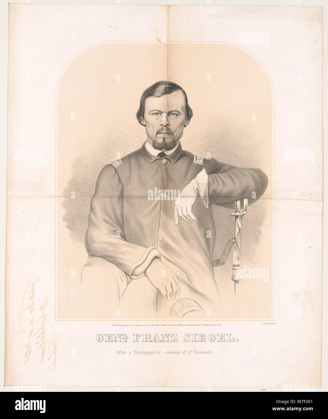 Portrait du général Franz Siegel, général de l'Union d'origine allemande pendant la guerre de Sécession, connu pour son leadership militaire et son implication dans des batailles clés. Banque D'Images