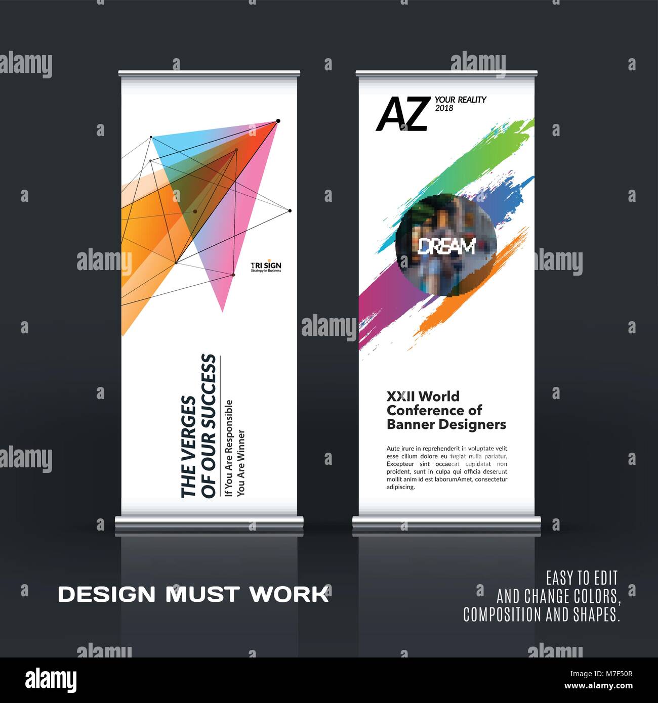 Abstract vector set d'affaires moderne de rouler banner design Illustration de Vecteur