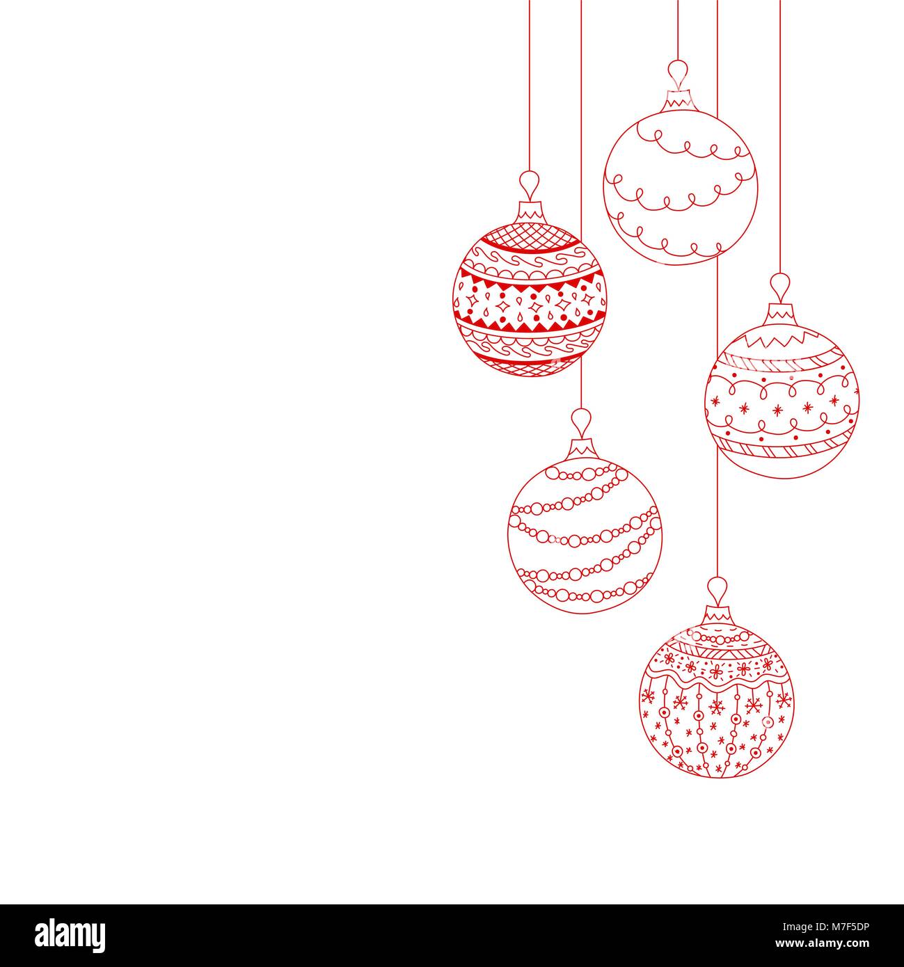 Carte Dinvitation De Noël Vecteur Rouge 5 Boule De Noël Les