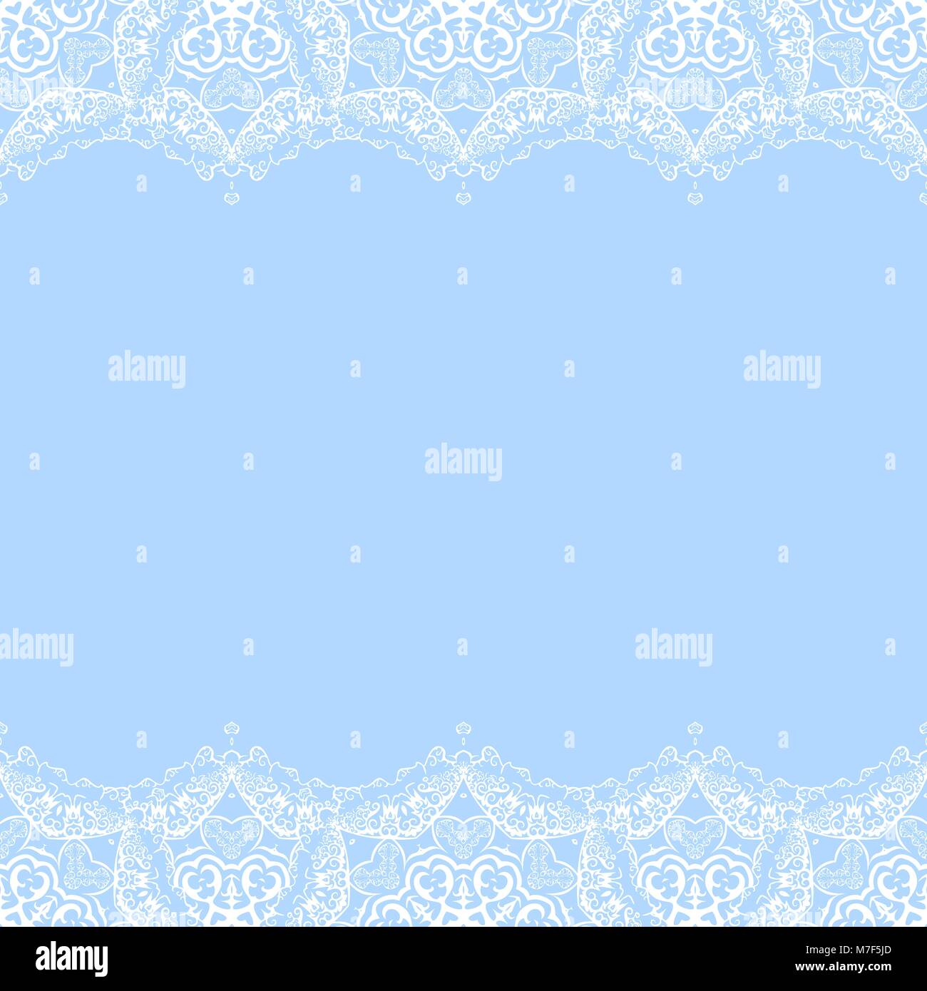 Vector Bordure Decorative De Flocons Blancs Sur Fond Bleu Carte D Invitation De Souhaits Pour Noel Nouvel An Image Vectorielle Stock Alamy
