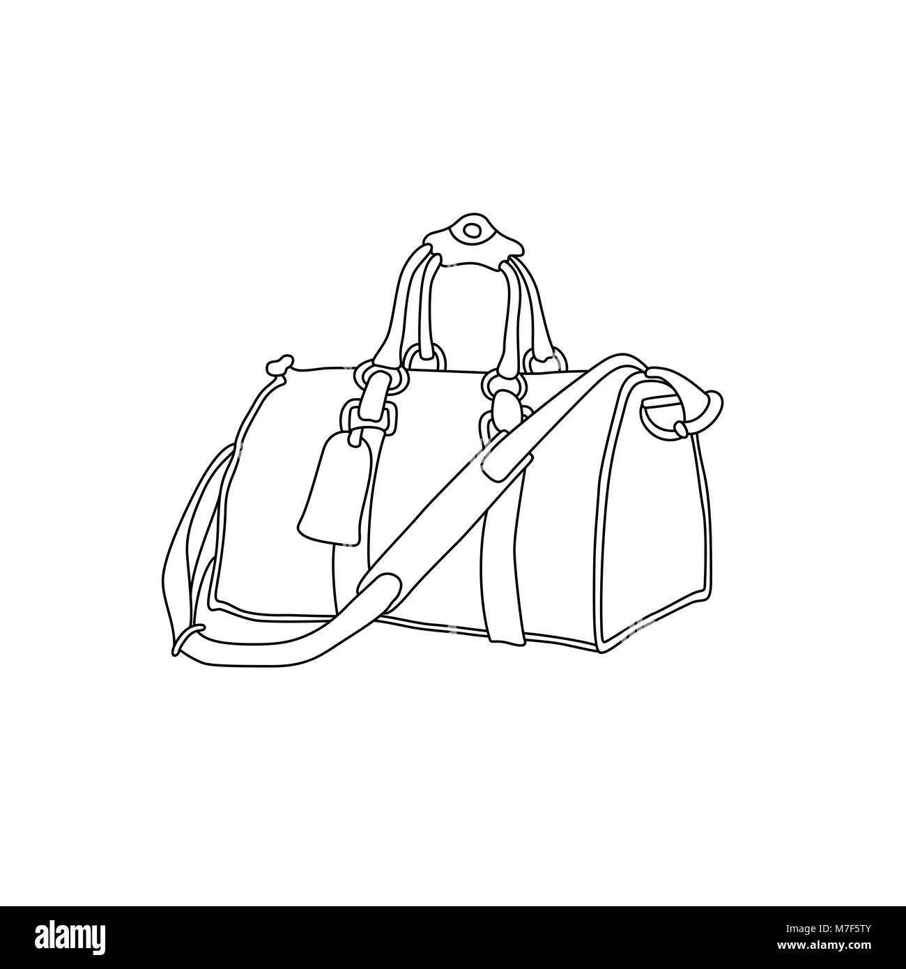 Vector illustration de sac de voyage. Croquis dessin à main valise Image  Vectorielle Stock - Alamy