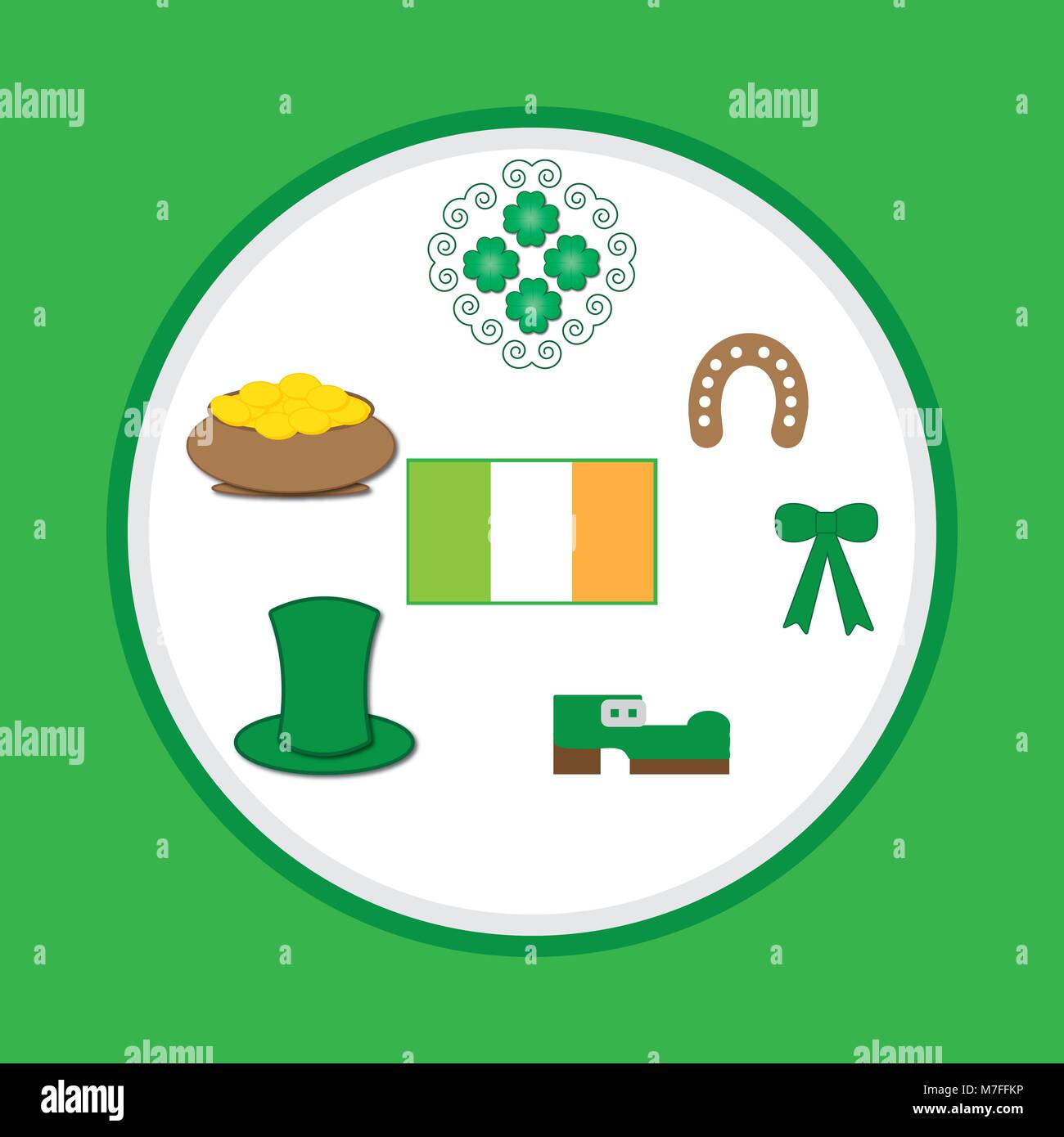 Symboles pour le jour de la Saint Patrick Illustration de Vecteur