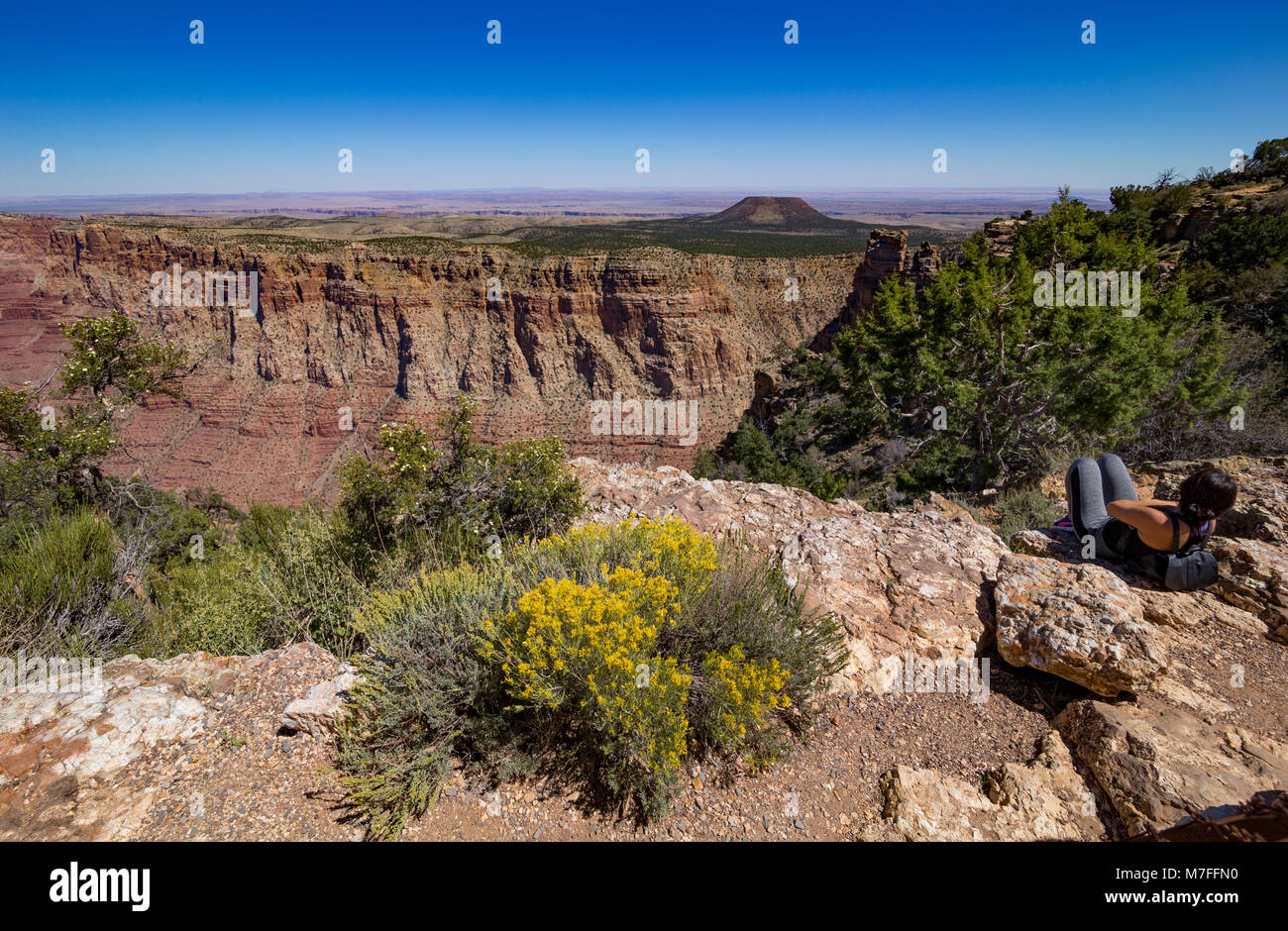 À au nord-ouest de Desert View, South Rim du Grand Canyon, Arizona, USA Banque D'Images