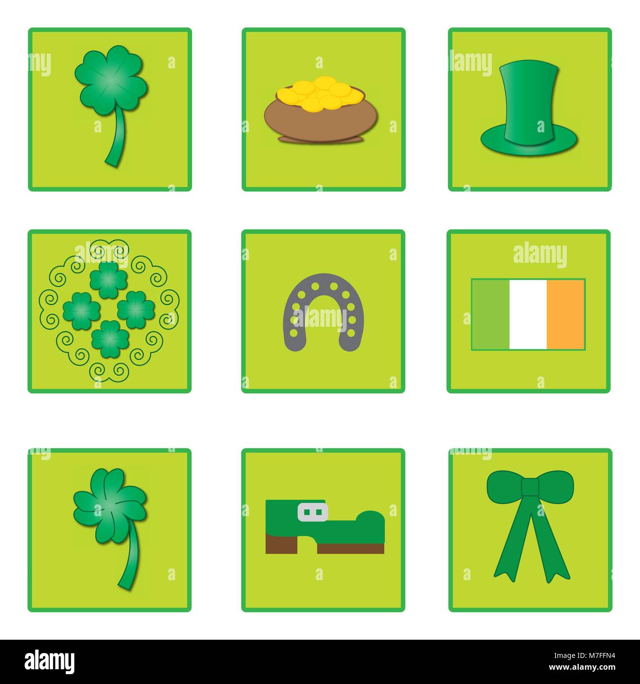 Symboles pour le jour de la Saint Patrick Illustration de Vecteur