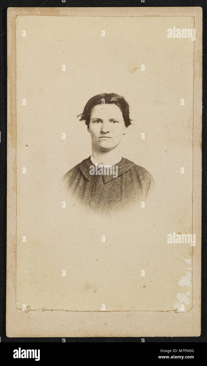 Une photographie d'une prisonnière de guerre confédérée non identifiée, capturée pendant la guerre de Sécession, illustrant le coût personnel du conflit. Banque D'Images