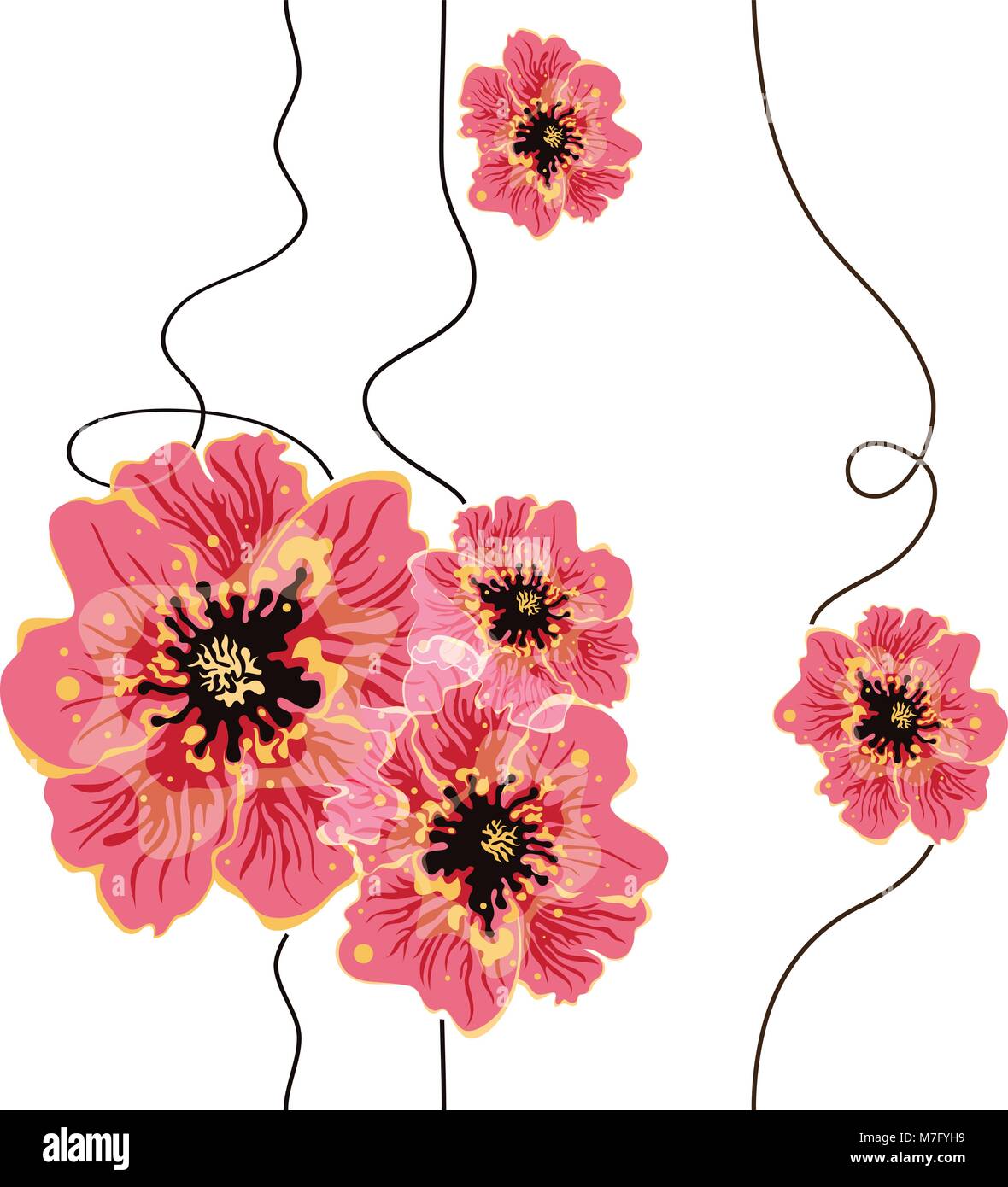 Design floral background transparent Illustration de Vecteur