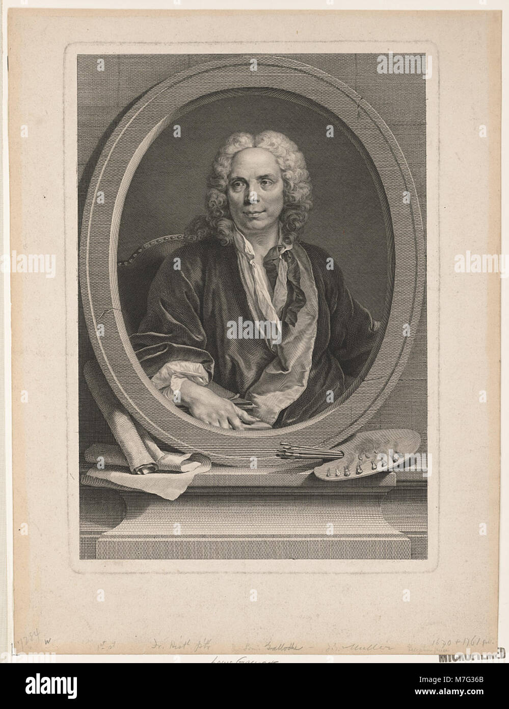 Un portrait de Louis Galloche, un individu d'importance historique, montré dans cette image. Ses contributions et sa place dans l’histoire se reflètent à travers cette photographie. Banque D'Images