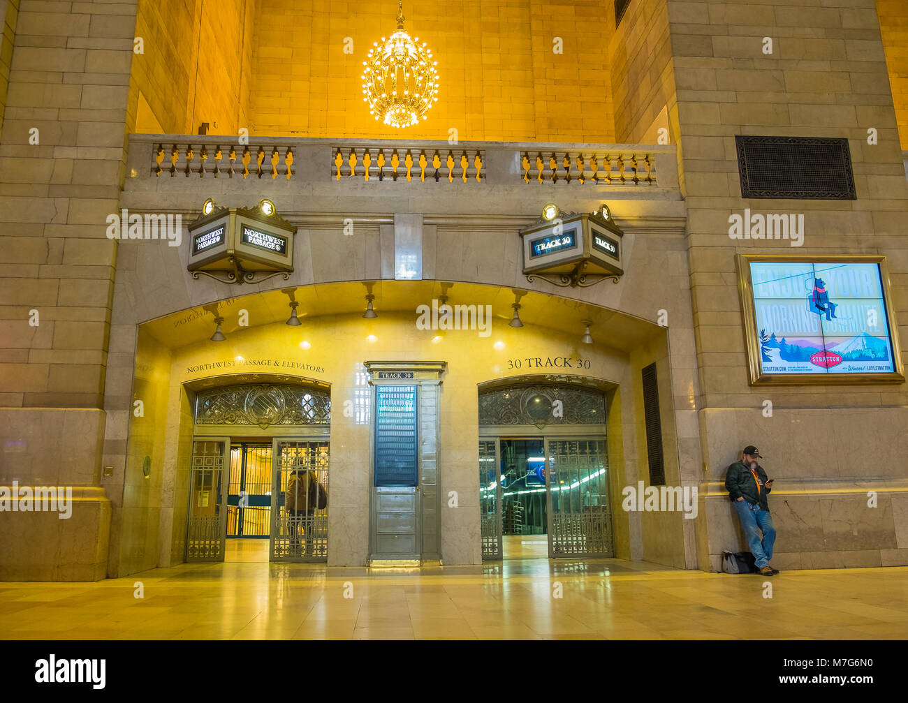 New York City, New York, États-Unis, janvier 2018, de banlieue en attente dans le hall de Grand Central Terminal Banque D'Images