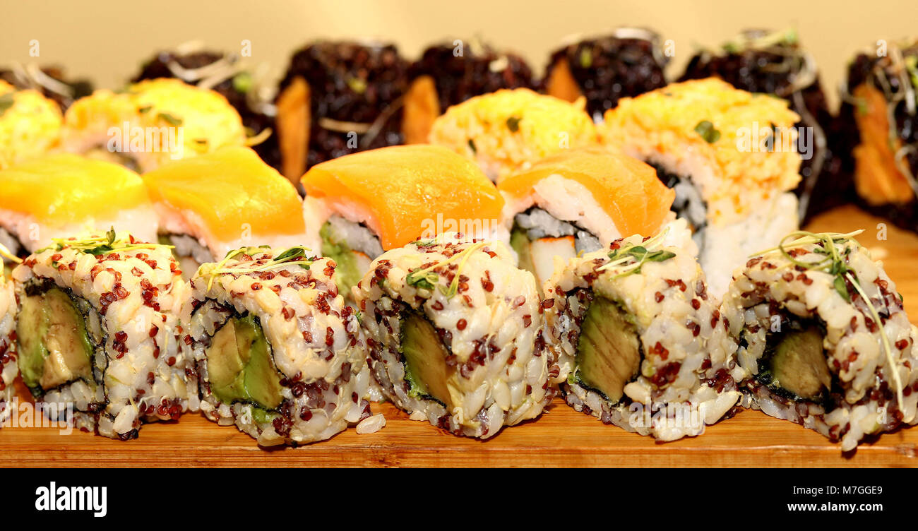 Fusion Sushi Rolls Banque D'Images