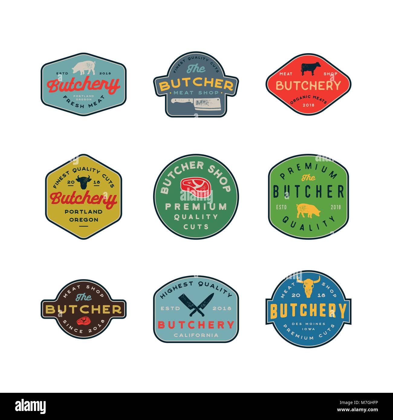 Page Graphique De Vintage Pour Le Boucher Shop Illustration de Vecteur
