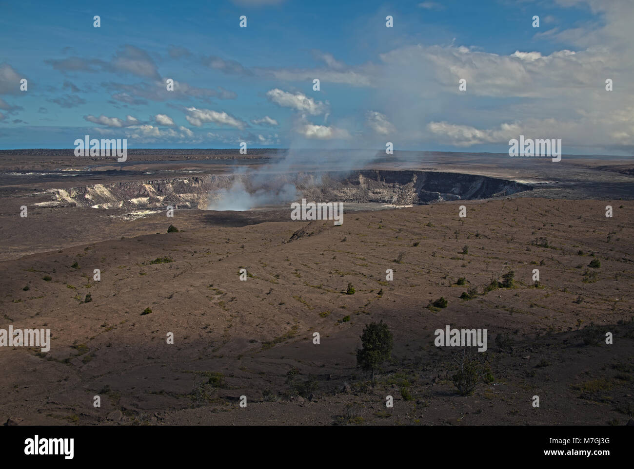 Halemaumau cratère dans le Parc National des Volcans sur la grande île s'est activé à nouveau en 2011. L'activité précédente était en 1967, à Hawaï. Banque D'Images