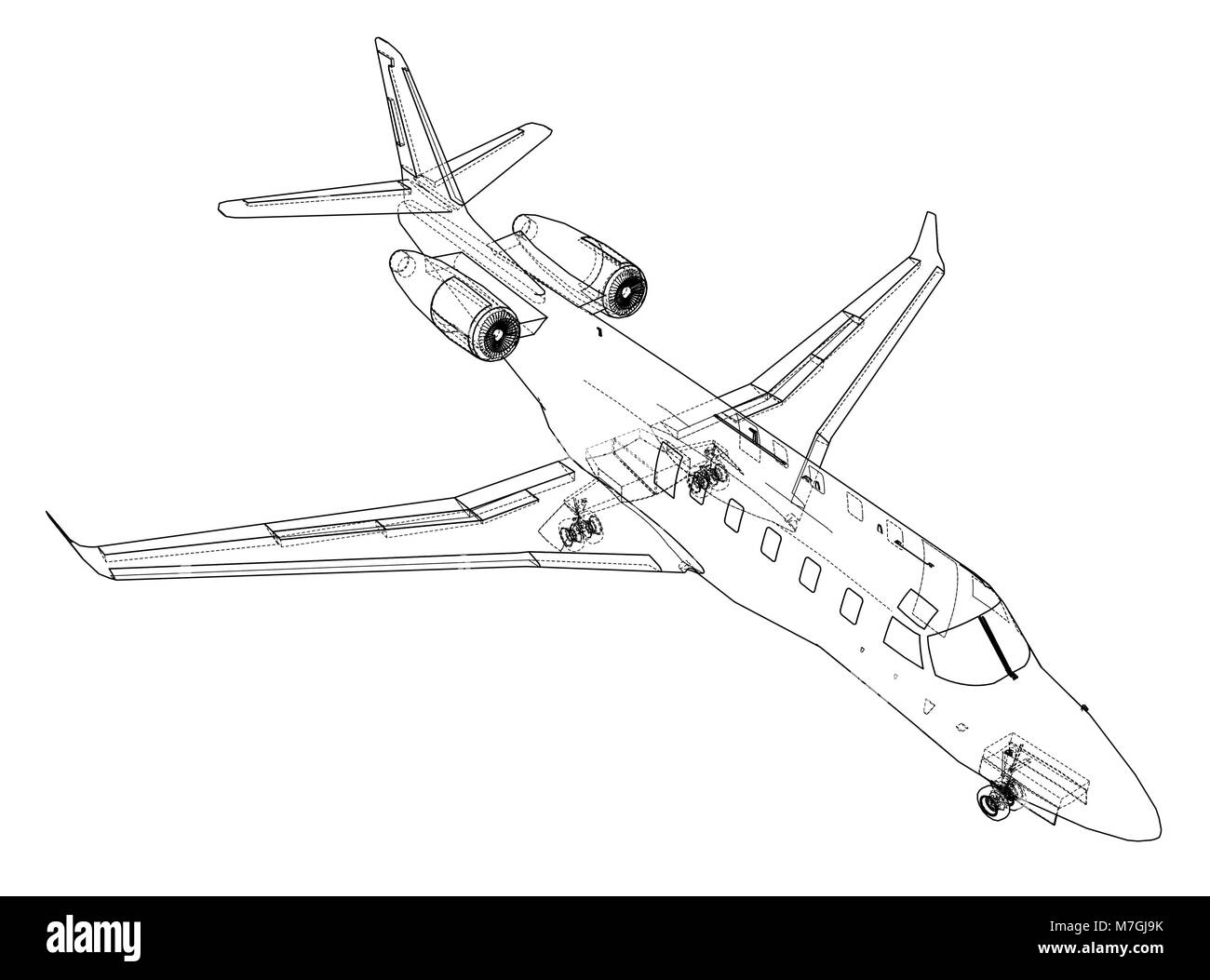 Plan directeur de l'avion. Vector Illustration de Vecteur