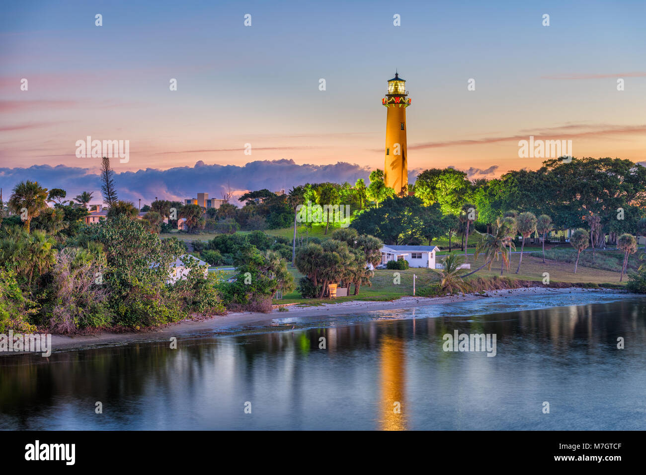 Jupiter, en Floride, USA à Jupiter Inlet la lumière. Banque D'Images