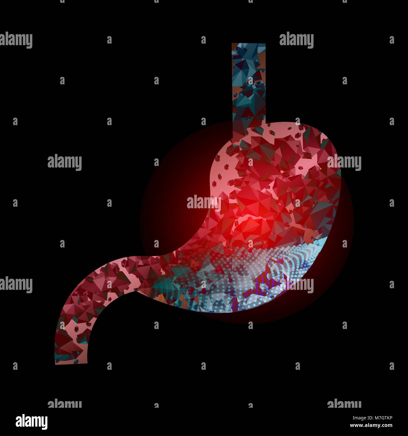 Poids dans l'estomac. La colite. Les maladies de l'estomac de l'illustration médicale. Eps 10 Illustration de Vecteur