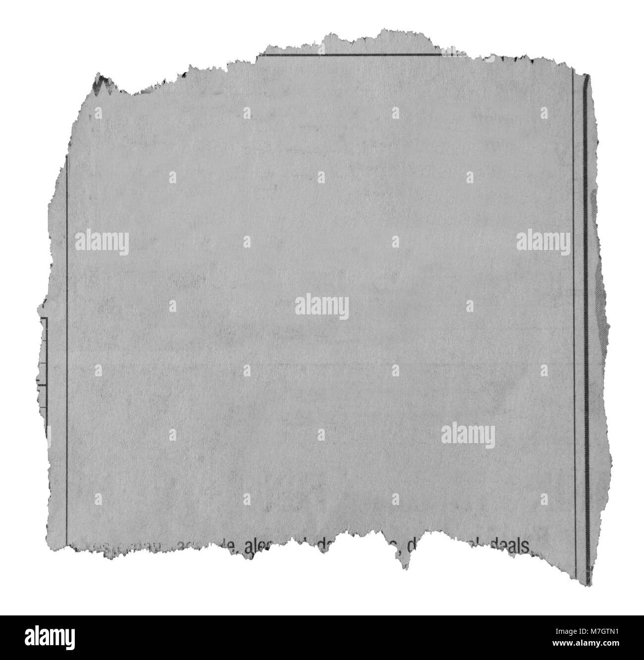 Morceau de papier déchiré sur fond uni Banque D'Images