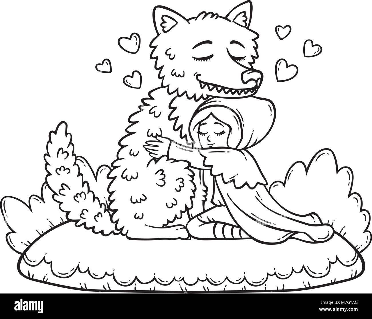 Le Petit Chaperon Rouge Grand Mechant Loup Et Le Petit Chaperon Rouge L Illustration Pour Enfants Coloriages Pour Enfants Image Vectorielle Stock Alamy