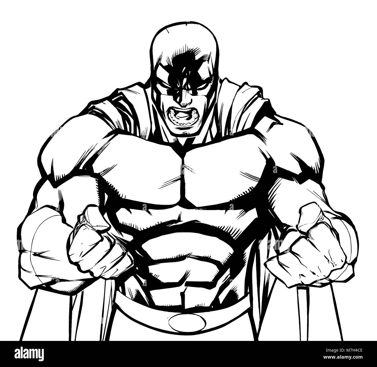 Cri du super-héros qui fait rage Illustration de Vecteur