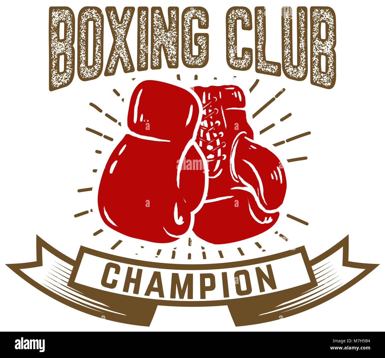 Club de boxe. Avec l'emblème dessiné à la main boxe gant de boxe. L'élément  de conception de logo, étiquette, emblème, signe. Vector illustration Image  Vectorielle Stock - Alamy