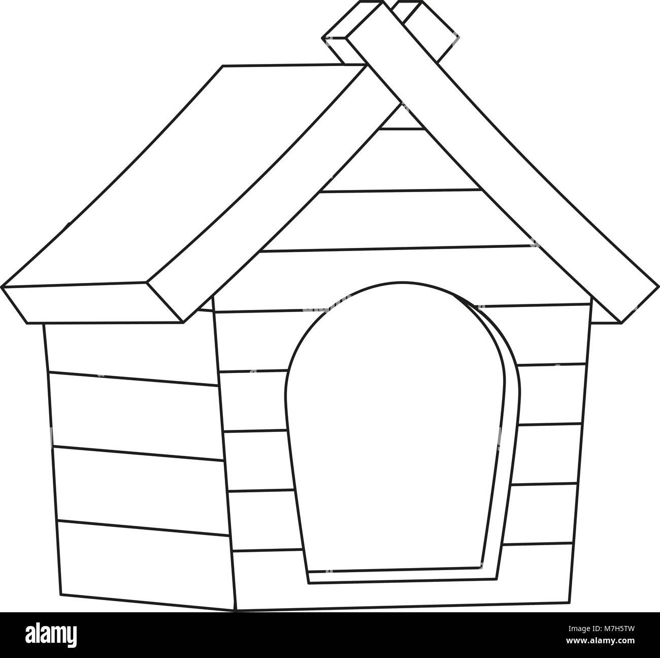Les Dessins Au Trait Noir Et Blanc Affiche Licône Maison