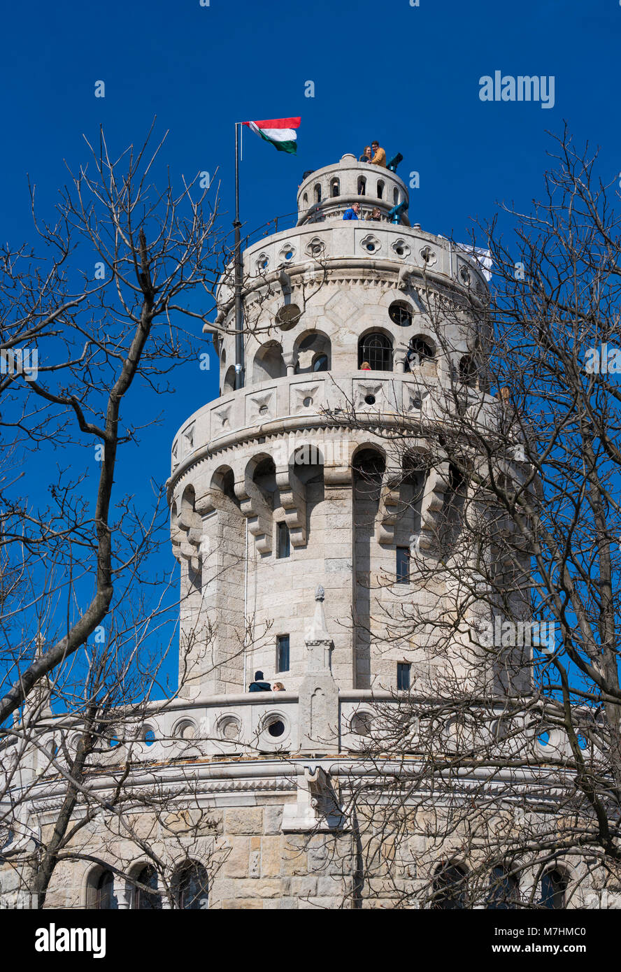 Elizabeth lookout tower sur Janos hill Budapest Hongrie Europe Banque D'Images