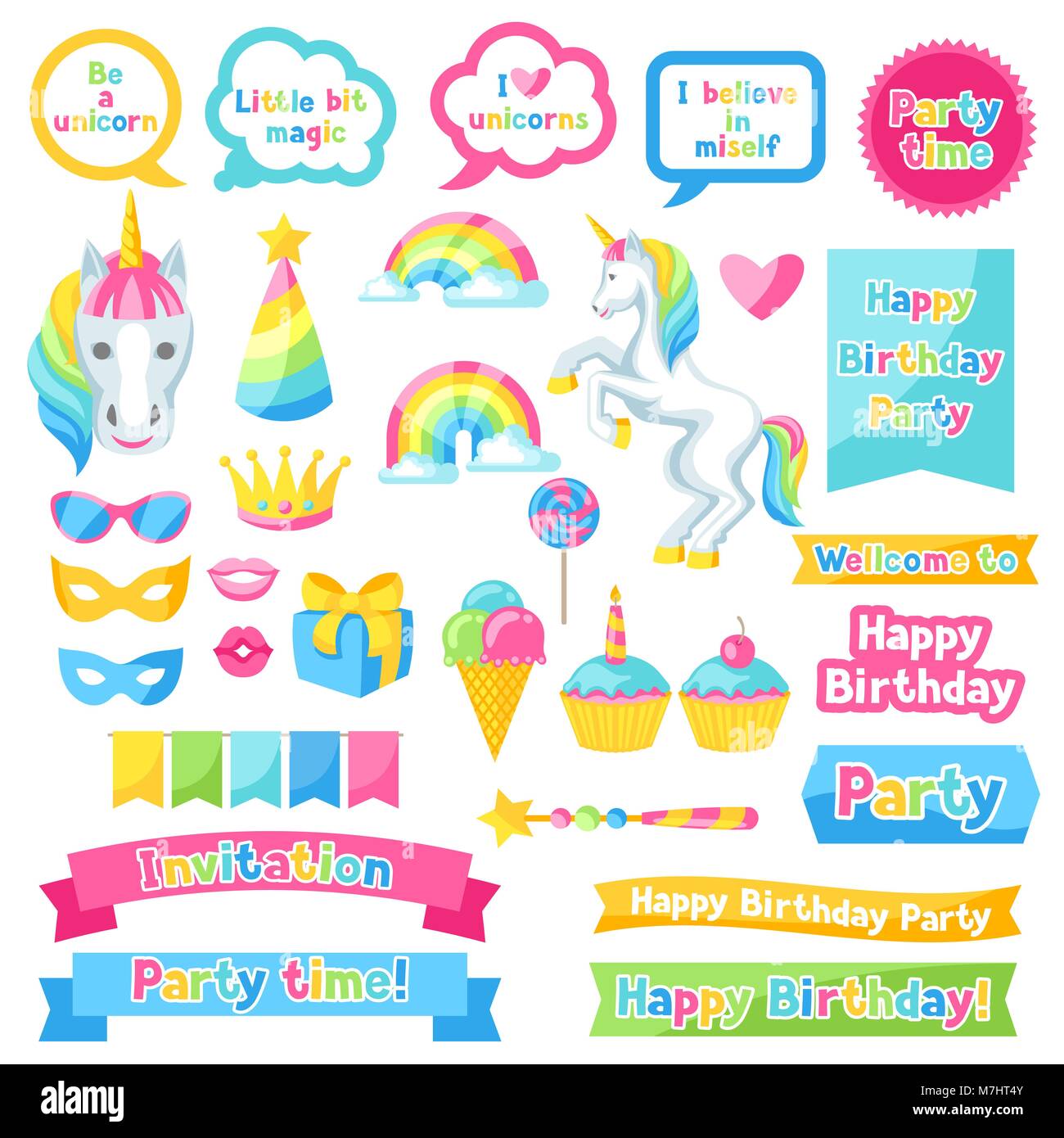 Joyeux anniversaire scrapbook patch. Articles de fantaisie et d'objets de décorations Illustration de Vecteur
