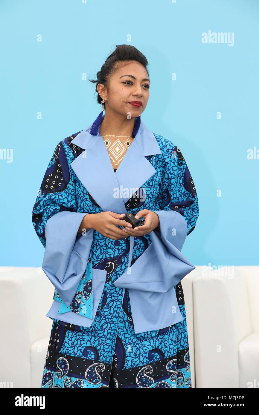 Dubaï, Émirats arabes unis, 11. Mars 2018, Reem Hameed, CoHost, Dukkan Show, Interview à la Dubai Lynx 2018 - Festival International de la créativité, de l'UAE. © ifnm / Alamy Live News Banque D'Images