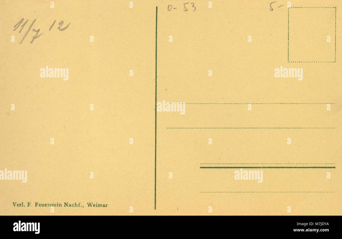 Une carte postale montrant l'arrière du palais grand-ducal (Großherzogliche Schloss) à Weimar, Thuringe, montrant la beauté architecturale et l'importance historique du bâtiment. Banque D'Images