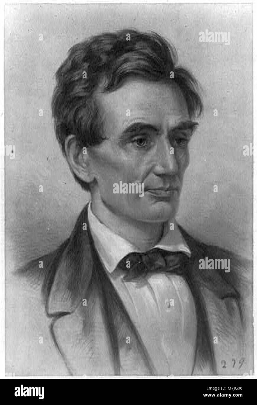 Un portrait d'Abraham Lincoln, le 16e président des États-Unis, qui a dirigé le pays pendant la guerre de Sécession et est connu pour son leadership dans l'abolition de l'esclavage. Banque D'Images