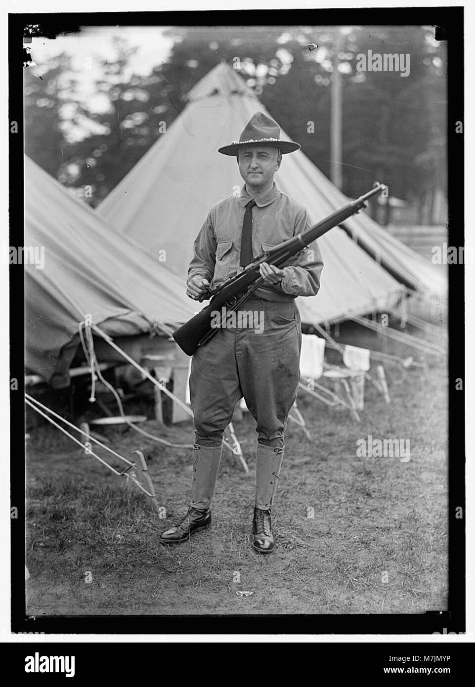 Un portrait de Frederick Huidekoper au camp d'entraînement des officiers de réserve de Plattsburg, reflétant les efforts d'entraînement militaire pendant la première Guerre mondiale Banque D'Images
