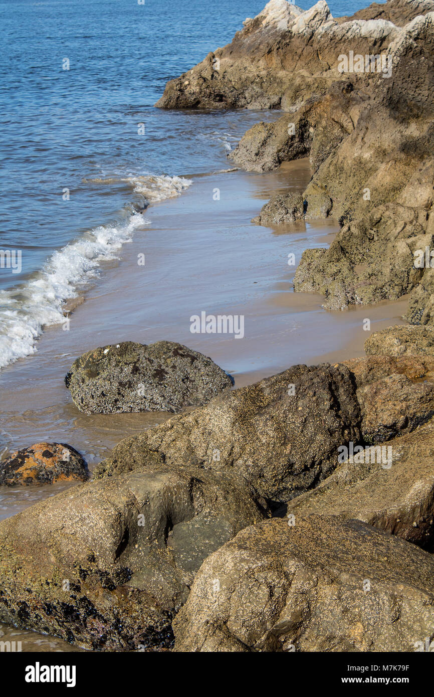 Plage rocheuse à Newport Beach en Californie Banque D'Images