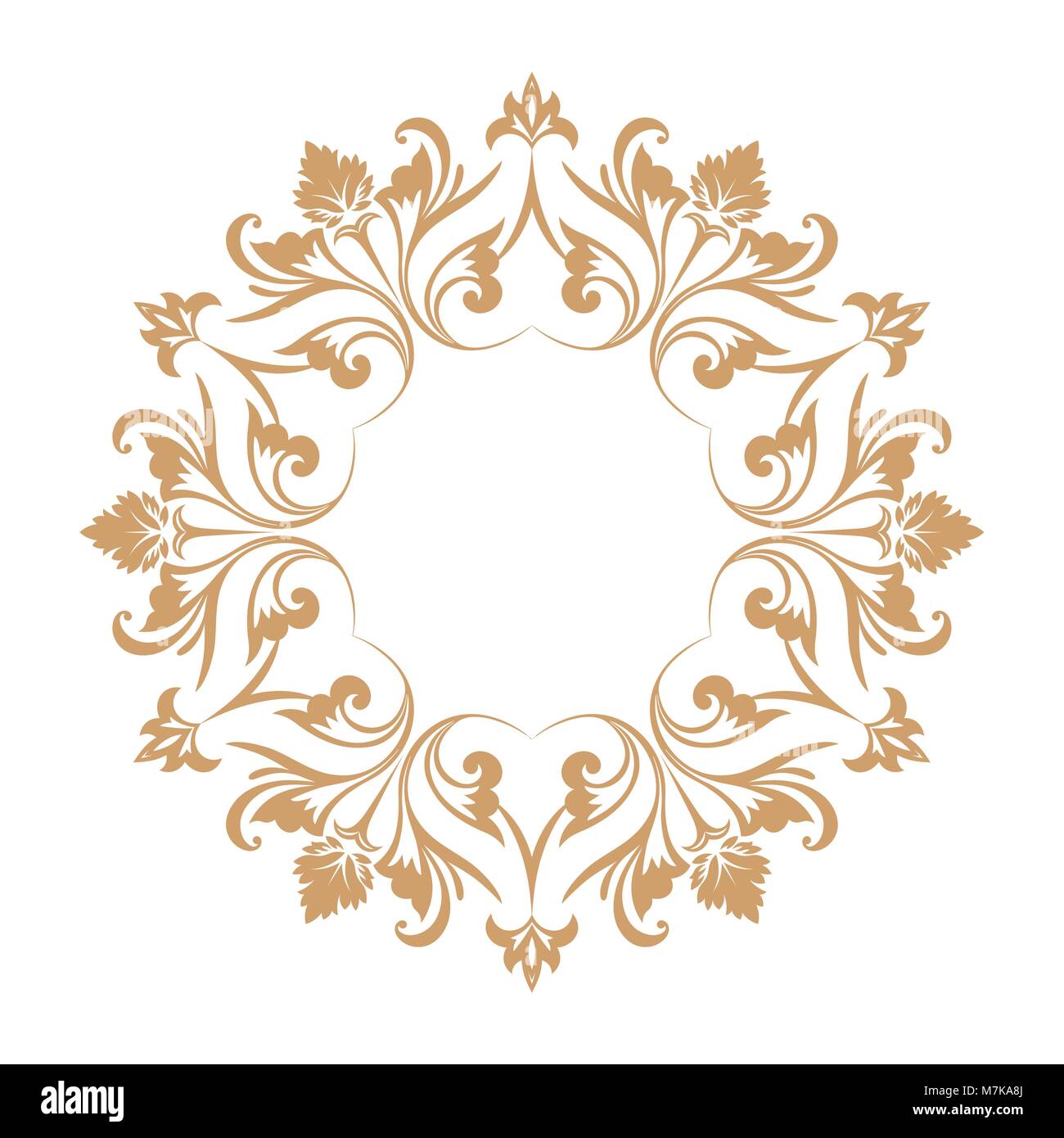 Motif baroque circulaire. Ornement floral ronde. Élément du vecteur de la conception graphique Illustration de Vecteur