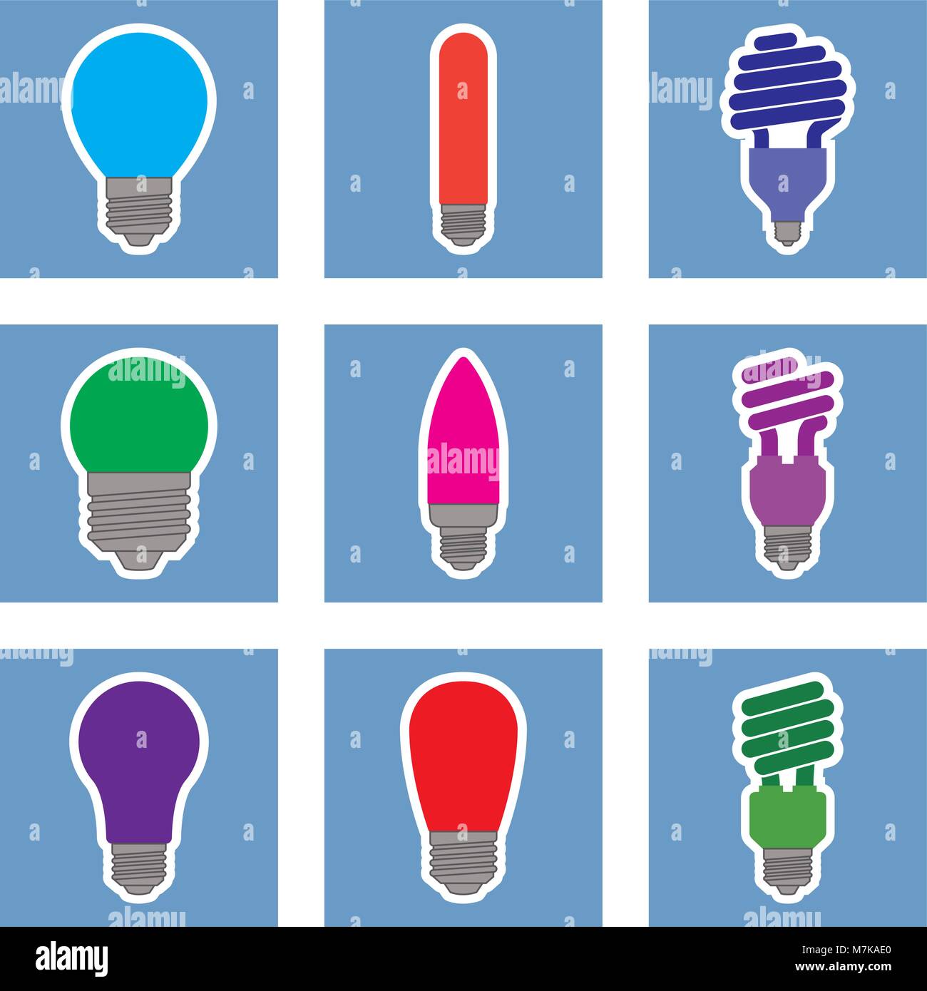 Ensemble d'ampoules colorées d'icônes. Vector illustration Illustration de Vecteur