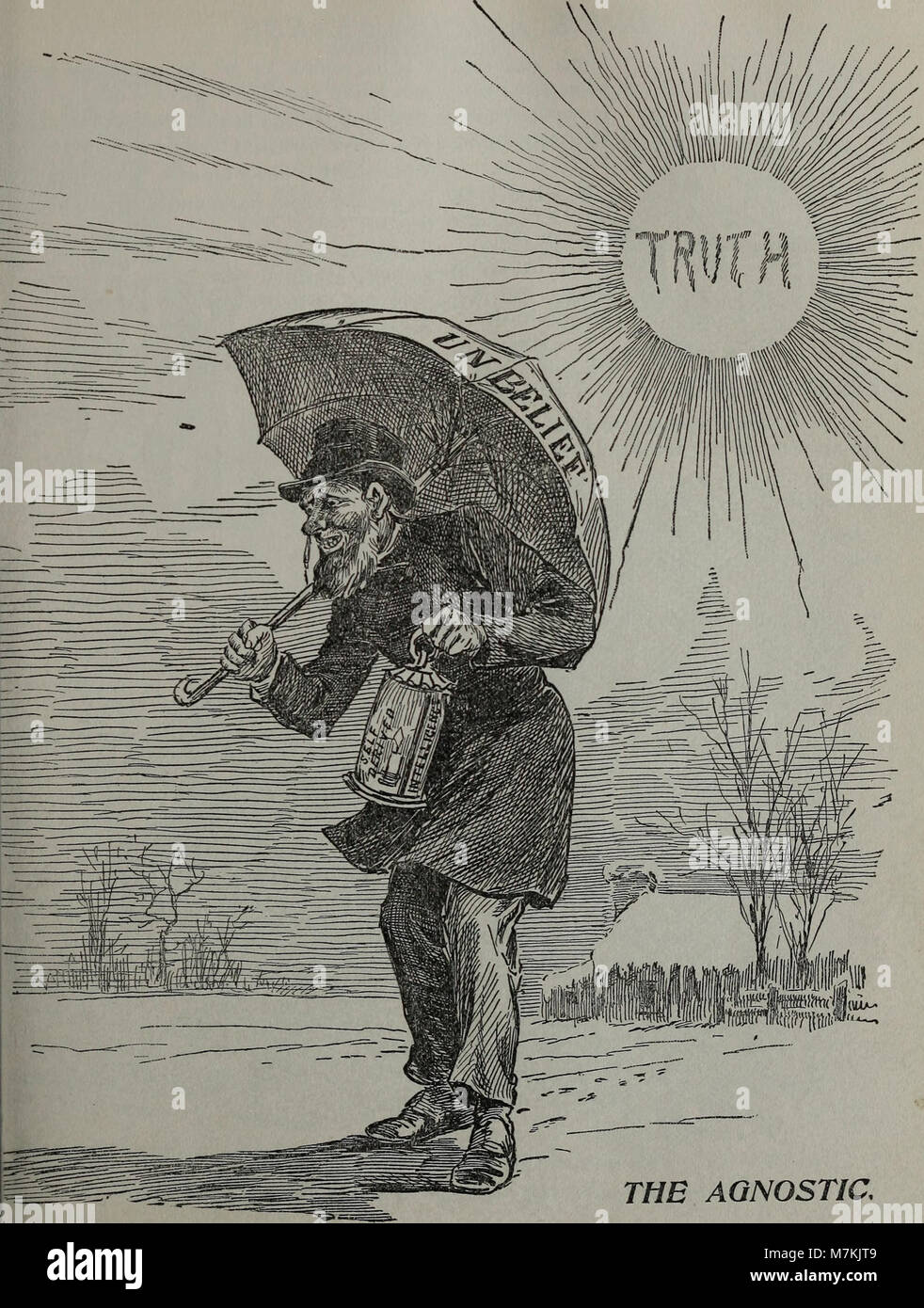 Une publication de 1902 de 'Blasts from the Ram's Horn', présentant une satire morale et politique à travers des illustrations, reflétant les commentaires sociaux et éthiques américains de la période. Banque D'Images