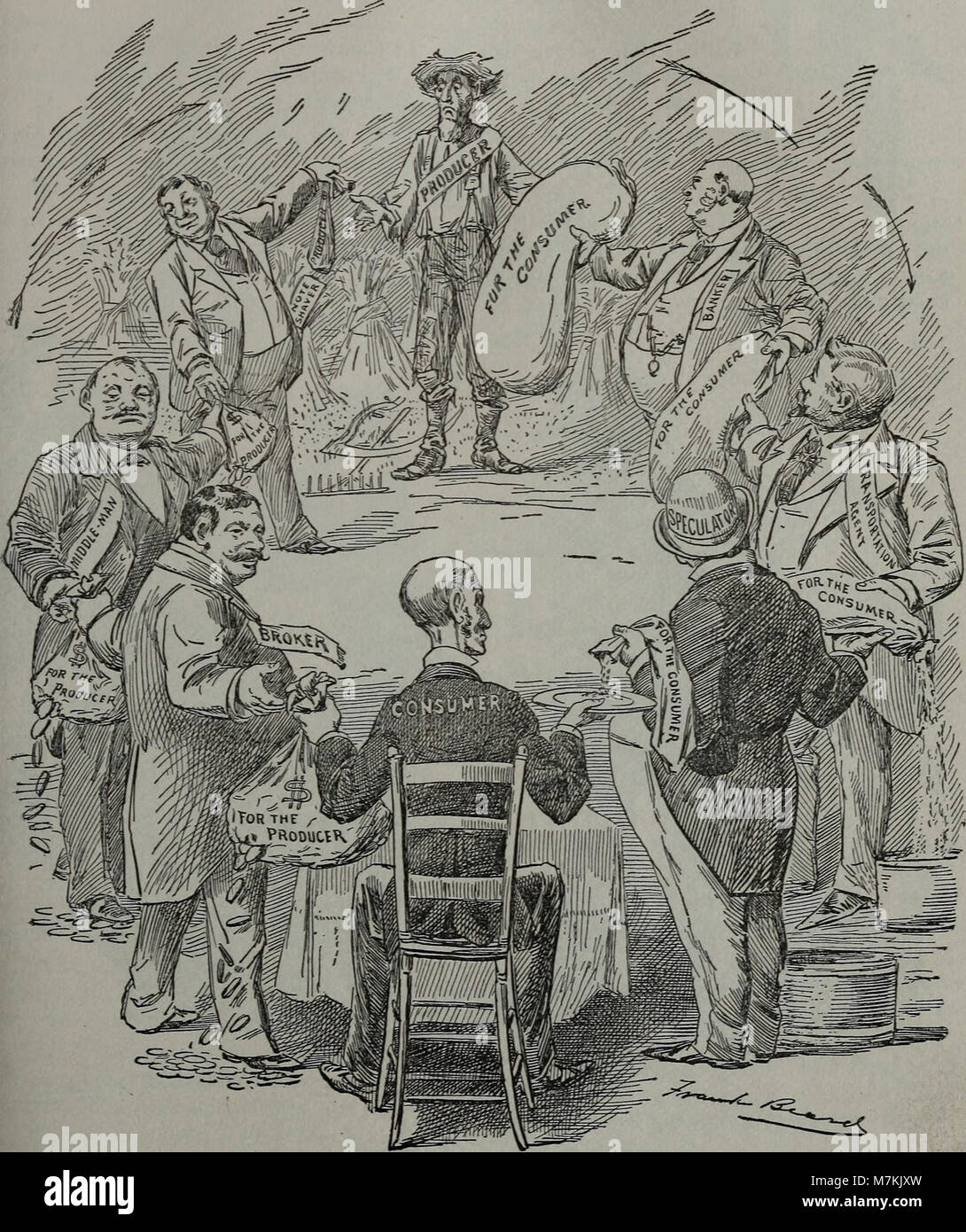 Une collection de 1902 tirée de la corne de Ram, présentant des commentaires moraux et religieux avec des illustrations abordant des questions sociales et des thèmes de réforme de l’Amérique du début du XXe siècle. Banque D'Images