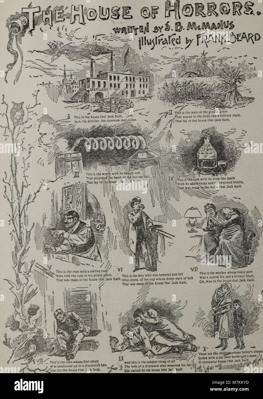 L’édition de 1902 de Blasts from the Ram’s Horn compile des commentaires moraux et religieux illustrés du périodique américain, reflétant la réforme du début du XXe siècle et le discours social. Banque D'Images