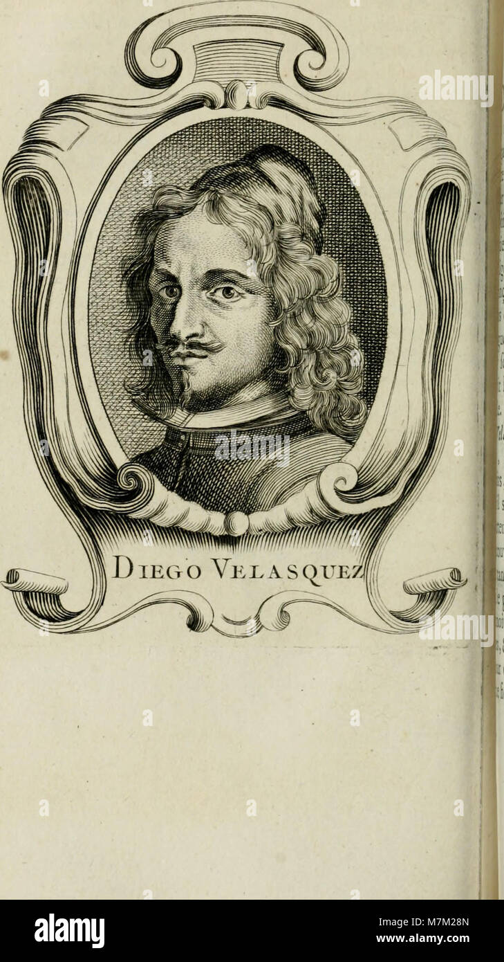 Une référence biographique et artistique sur des peintres notables, avec des portraits gravés, des résumés d'œuvres clés, et des commentaires sur leur manière artistique et leur influence. Banque D'Images