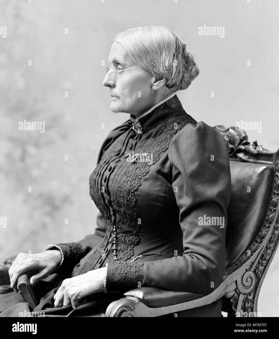 Susan B Anthony. Portrait de Susan Brownell Anthony (1820-1906), American s'effrite et réformateur social, par C M Bell, 1891 Banque D'Images