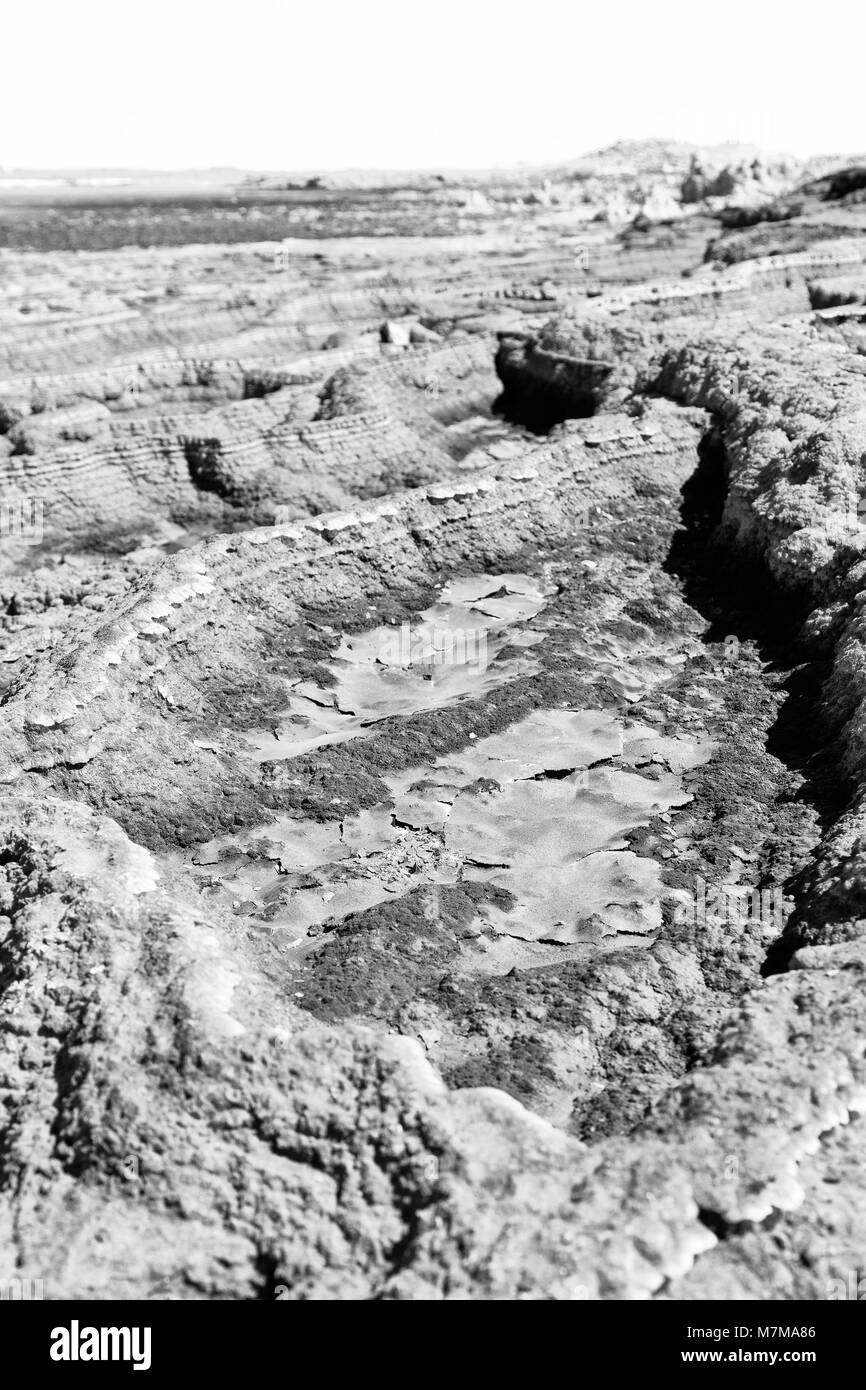 Dans l'Afrique de l'Éthiopie de danakil dépression volcanique de soufre de l'acide et le lac dallol comme dans mars Banque D'Images