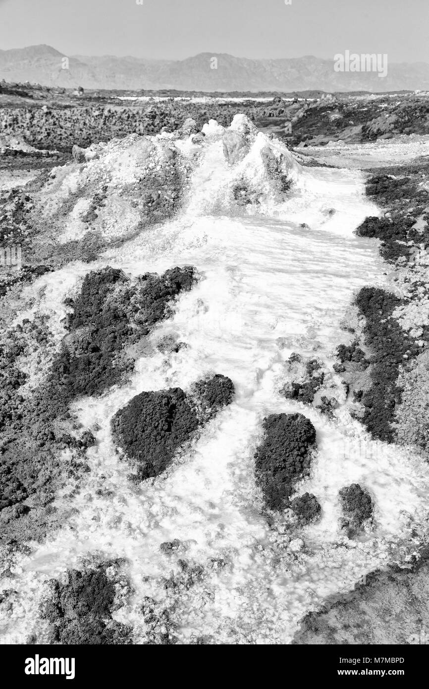 Dans l'Afrique de l'Éthiopie de danakil dépression volcanique de soufre de l'acide et le lac dallol comme dans mars Banque D'Images